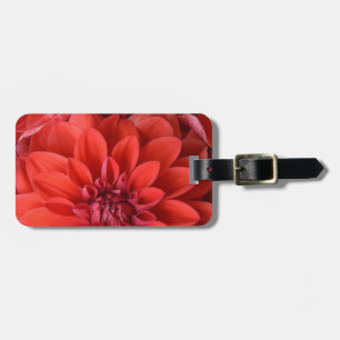 Étiquette À Bagage Belles fleurs de dahlia rouge