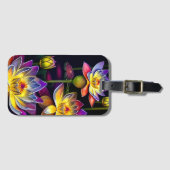 Étiquette À Bagage Belles fleurs de Lotus la nuit (Devant Horizontal)