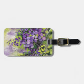 Étiquette À Bagage Belles Fleurs De Wisteria En Aquarelle (Devant horizontal)