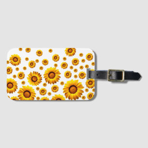 Étiquette À Bagage Belles fleurs jaunes