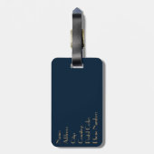 Étiquette À Bagage Belles fleurs or Art Déco (Dos Vertical)