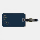 Étiquette À Bagage Belles fleurs or Art Déco (Dos horizontal)