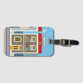 Étiquette À Bagage Belles maisons portugaises avec tuiles ou azulejos (Devant Horizontal)