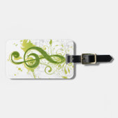 Étiquette À Bagage Belles notes musicales cool avec éclat (Devant horizontal)