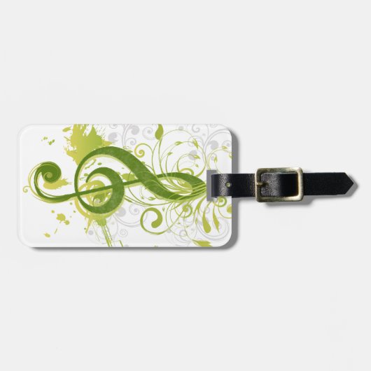 Étiquette À Bagage Belles notes musicales cool avec éclat (Devant horizontal)