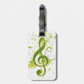 Étiquette À Bagage Belles notes musicales cool avec éclat (Dos Vertical)