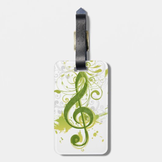 Étiquette À Bagage Belles notes musicales cool avec éclat (Dos Vertical)