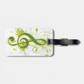 Étiquette À Bagage Belles notes musicales cool avec éclat (Dos horizontal)