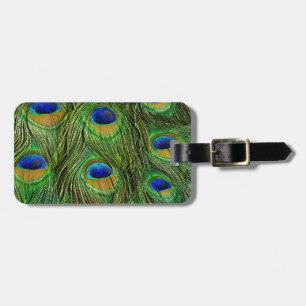 Étiquette À Bagage Belles plumes de paon