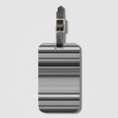 Étiquette À Bagage Belles rayures gris noir (Devant Vertical)