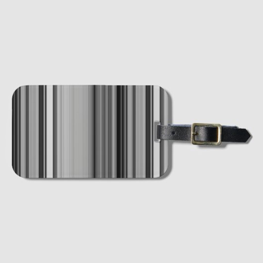 Étiquette À Bagage Belles rayures gris noir (Devant Horizontal)