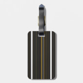 Étiquette À Bagage Belles rayures jaunes noirs (Dos Vertical)