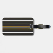 Étiquette À Bagage Belles rayures jaunes noirs (Dos horizontal)