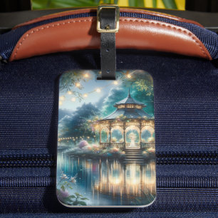 Étiquette À Bagage Belvédère du jardin enchanté, reflet du crépuscule