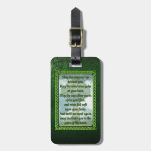 Étiquette À Bagage Bénédiction irlandaise verte
