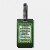 Étiquette À Bagage Bénédiction irlandaise verte (Dos Vertical)