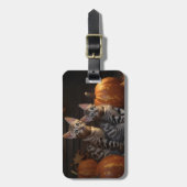 Étiquette À Bagage Bengal Kitten Automne Citrouille de plaisir (Devant Vertical)