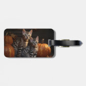 Étiquette À Bagage Bengal Kitten Automne Citrouille de plaisir (Dos horizontal)