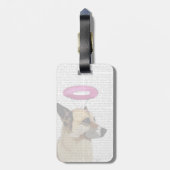 Étiquette À Bagage Berger Allemand Avec Halo Rose (Dos Vertical)