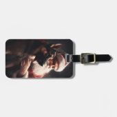 Étiquette À Bagage Berger Allemand Avec Noël Festif Du Père Noël (Devant horizontal)