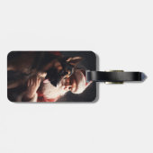 Étiquette À Bagage Berger Allemand Avec Noël Festif Du Père Noël (Dos horizontal)