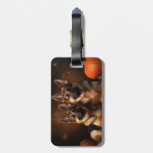 Étiquette À Bagage Berger Allemand Chiot Citrouille d'automne (Dos Vertical)