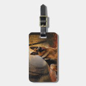 Étiquette À Bagage Berger allemand en automne Feuilles automne Inspir (Devant Vertical)