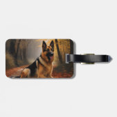 Étiquette À Bagage Berger allemand en automne Feuilles automne Inspir (Dos horizontal)