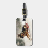 Étiquette À Bagage Berger allemand neige de Noël hiver (Devant Vertical)