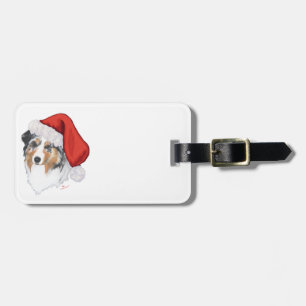 Étiquette À Bagage Berger Australien Noël