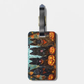 Étiquette À Bagage Berger belge Halloween Éffrayant (Dos Vertical)