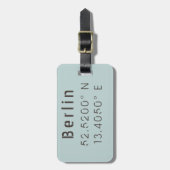 Étiquette À Bagage Berlin Latitude Longitude personnalisable (Devant Vertical)