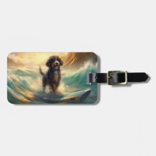 Étiquette À Bagage Bernedoodle Beach Surf Peinture