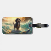 Étiquette À Bagage Bernedoodle Beach Surf Peinture (Dos horizontal)