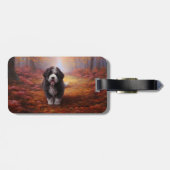 Étiquette À Bagage Bernedoodle en automne Leaves automne Inspire (Dos horizontal)