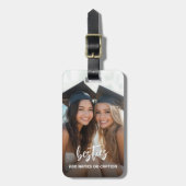 Étiquette À Bagage Besoins avec photo et texte personnalisé - Script (Devant Vertical)