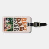 Étiquette À Bagage Best Dad Ever 2 Photo et Super typographie rétro (Devant horizontal)