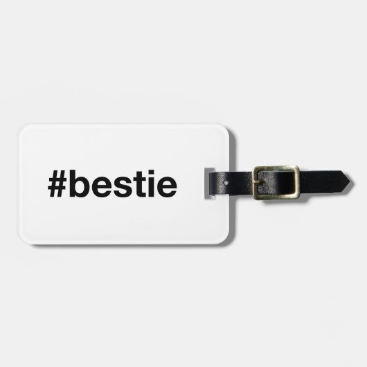 Étiquette À Bagage BESTIE Hashtag (Devant horizontal)