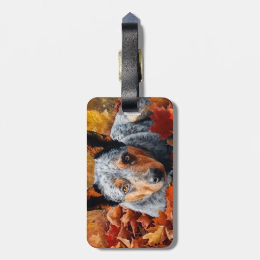 Étiquette À Bagage Bétail australien en automne Feuilles automne Insp (Dos Vertical)