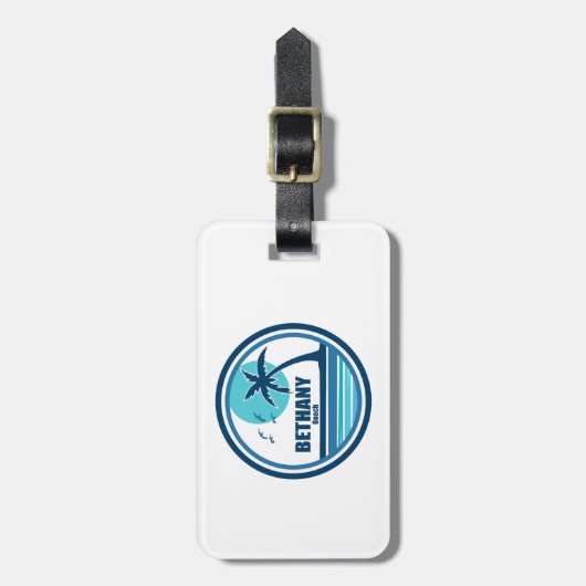 Étiquette À Bagage Bethany Beach Delaware Palm Tree Birds (Devant Vertical)