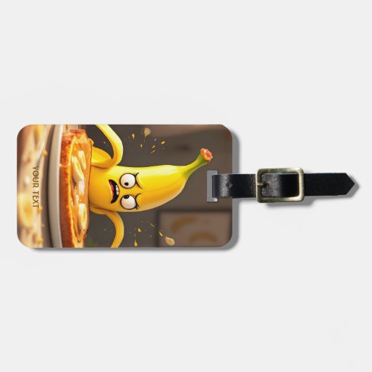 Étiquette À Bagage Beurre mignon Imaginaire Banane Toast (Devant horizontal)