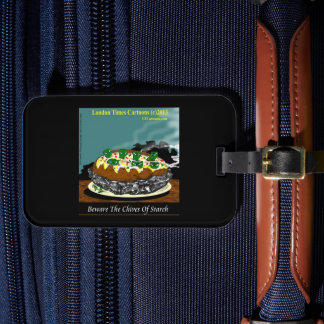 Étiquette À Bagage Beware the Chives of Starch – Funny Foodie Cartoon