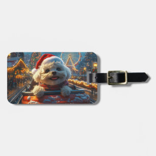 Étiquette À Bagage Bichon Frise Dog Roller Dessous de verre Noël