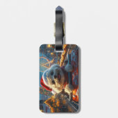 Étiquette À Bagage Bichon Frise Dog Roller Dessous de verre Noël (Dos Vertical)