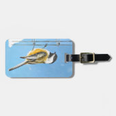 Étiquette À Bagage Bickadee sur la peinture d'alimentation - Oiseaux (Devant horizontal)