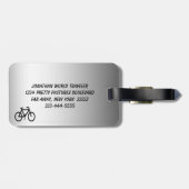 Étiquette À Bagage Bicycle métallique argenté (Dos horizontal)