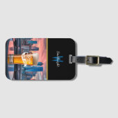 Étiquette À Bagage Bière Cityscape Sunset (Devant Horizontal)