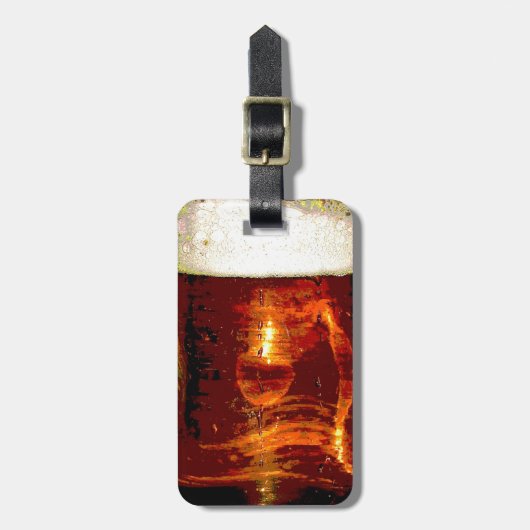 Étiquette À Bagage Bière et mousse (Devant Vertical)