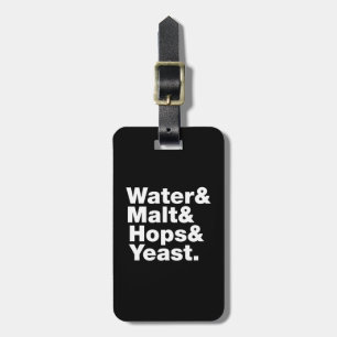 Étiquette À Bagage Bière = l'eau et malt et houblon et levure