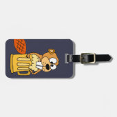 Étiquette À Bagage Bière potable de castor drôle (Devant horizontal)